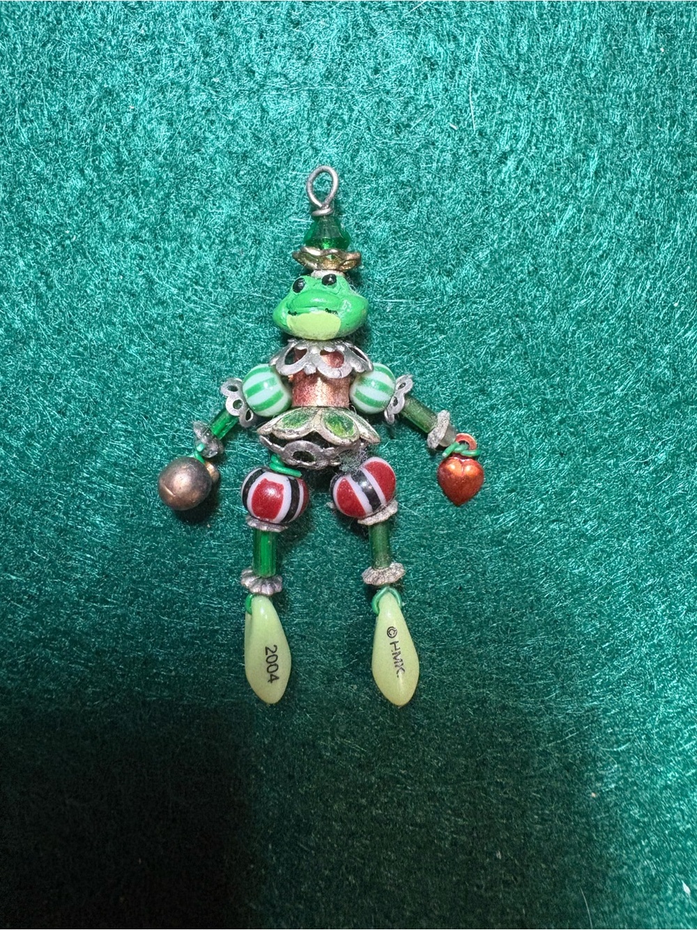Hallmark Green Frog Bead Doll Charm - Decorative Kids Toy Accessory